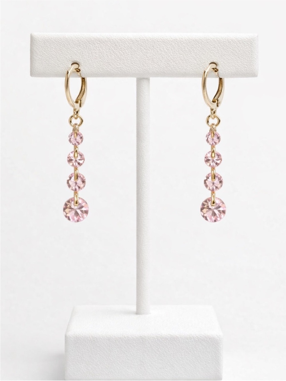 Pink & Gold Drop Earrings Like New